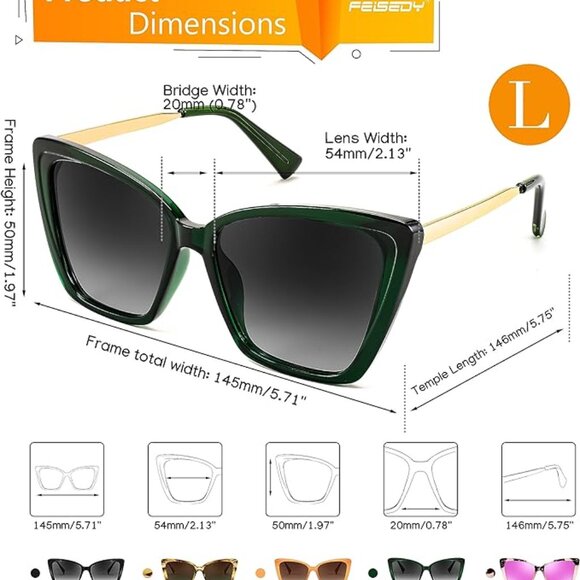 Dark green woman's sunglasses - Picture 5 of 5
